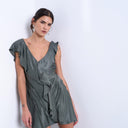 Topshop „Raw Seemed Frill“ Minikleid in Petrol