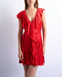 Topshop raw seemed frill mini dress in red