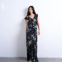 Topshop raw seemed frill maxi dress in mono winding floral