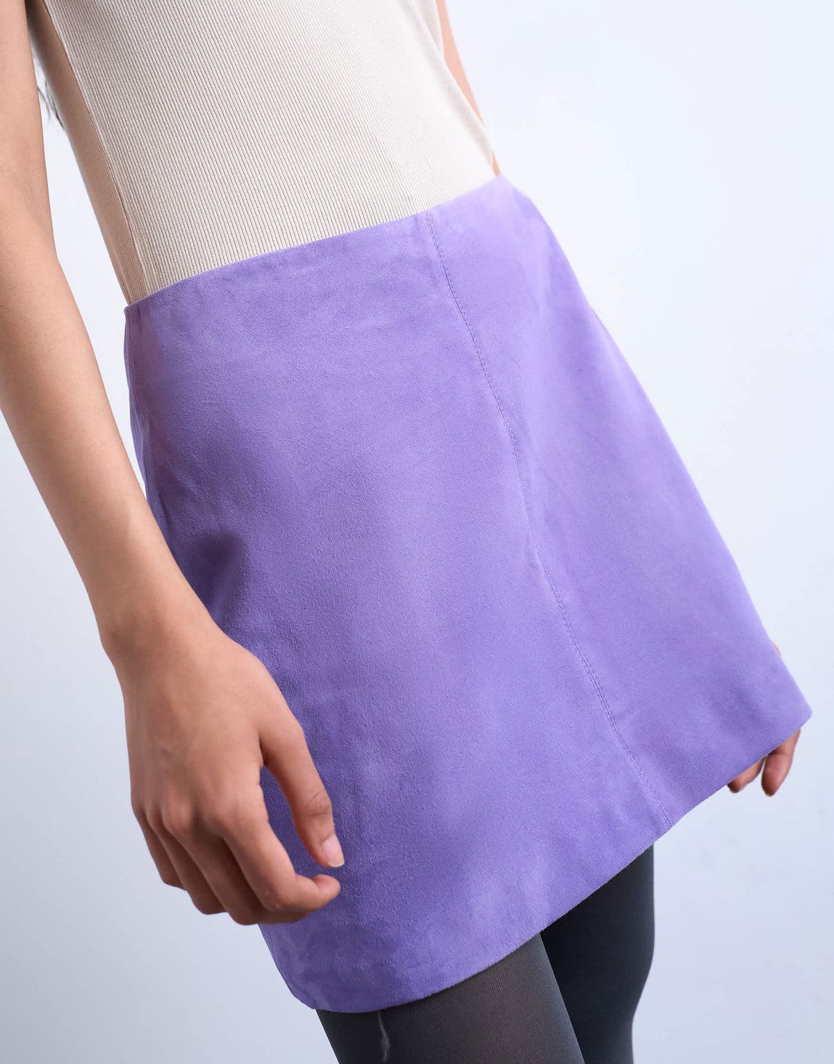Topshop real suede pelmet mini skirt in purple