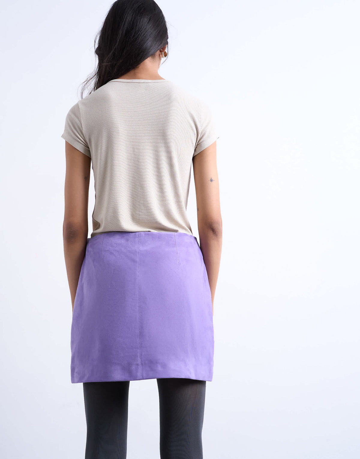 Topshop real suede pelmet mini skirt in purple