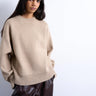 Topshop Grobstrickpullover mit Rundhalsausschnitt in Haferfarbe
