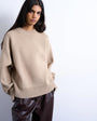 Topshop knitted chunky all needle clean crew jumper in oat