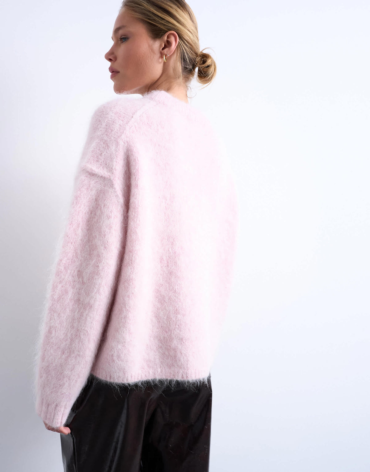 Topshop knitted premium alpaca jumper in pink