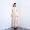 Robe Topshop en maille ivoire à jupe ample