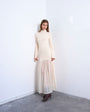 Topshop knitted full skirt dress in ivory