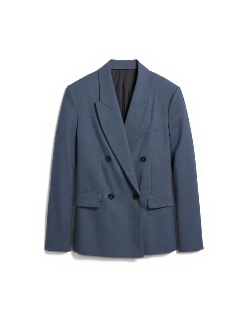 Topshop 80s double breasted oversized suit blazer in navy