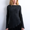 Topshop Langarmshirt mit Zebra-Jaquardmuster und U-Boot-Ausschnitt in Schwarz