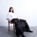 Robe longue transparente Topshop avec empiècements en dentelle noire