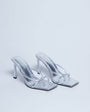 Topshop Flora strappy toe loop high heel in silver