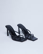Topshop Flora strappy toe loop high heel in black