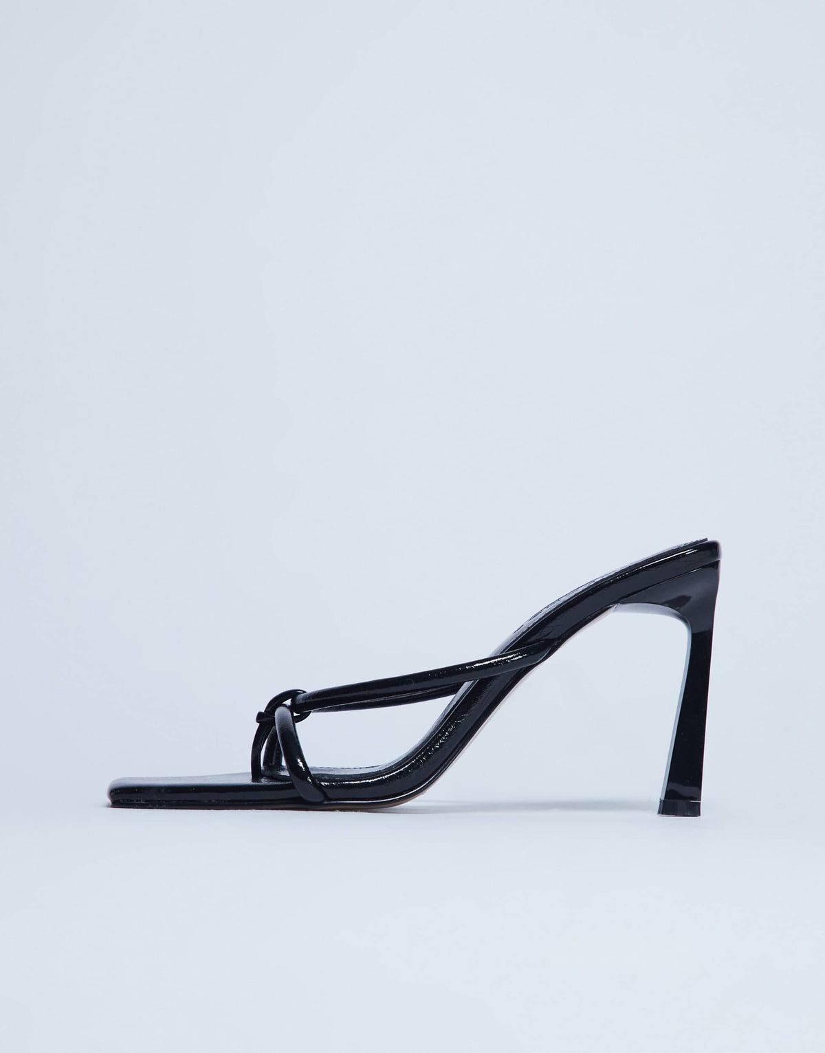 Topshop Flora strappy toe loop high heel in black