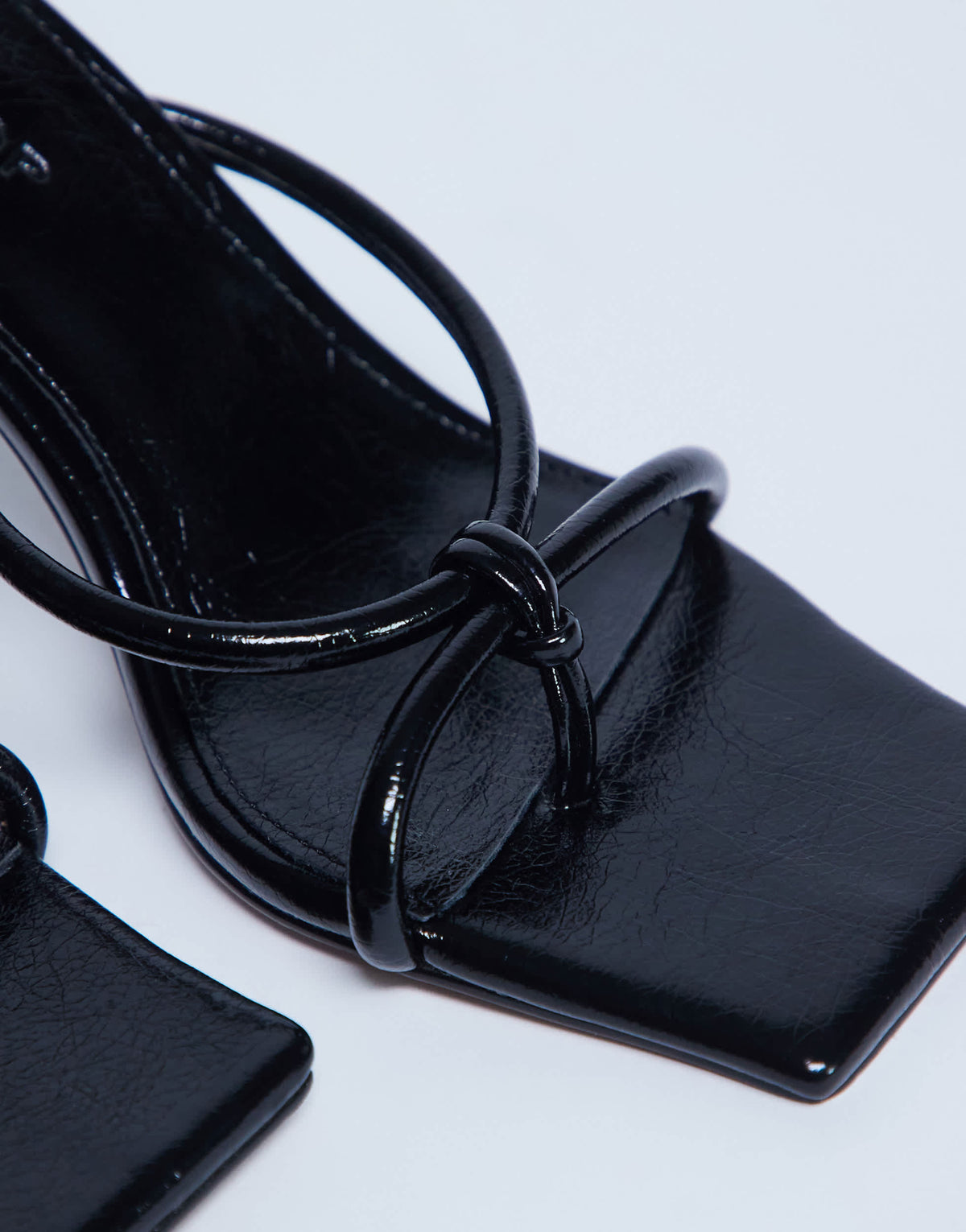 Topshop Flora strappy toe loop high heel in black