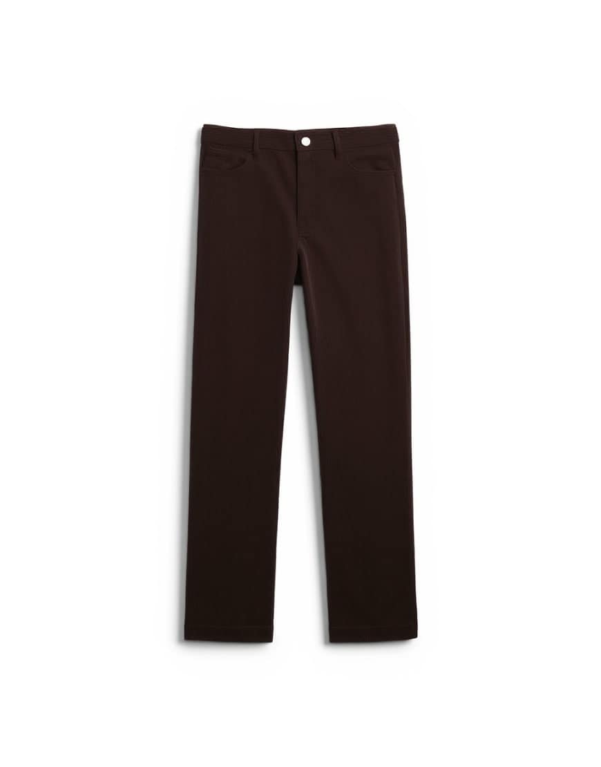 Topshop cord slouchy low slung trouser in chocolate