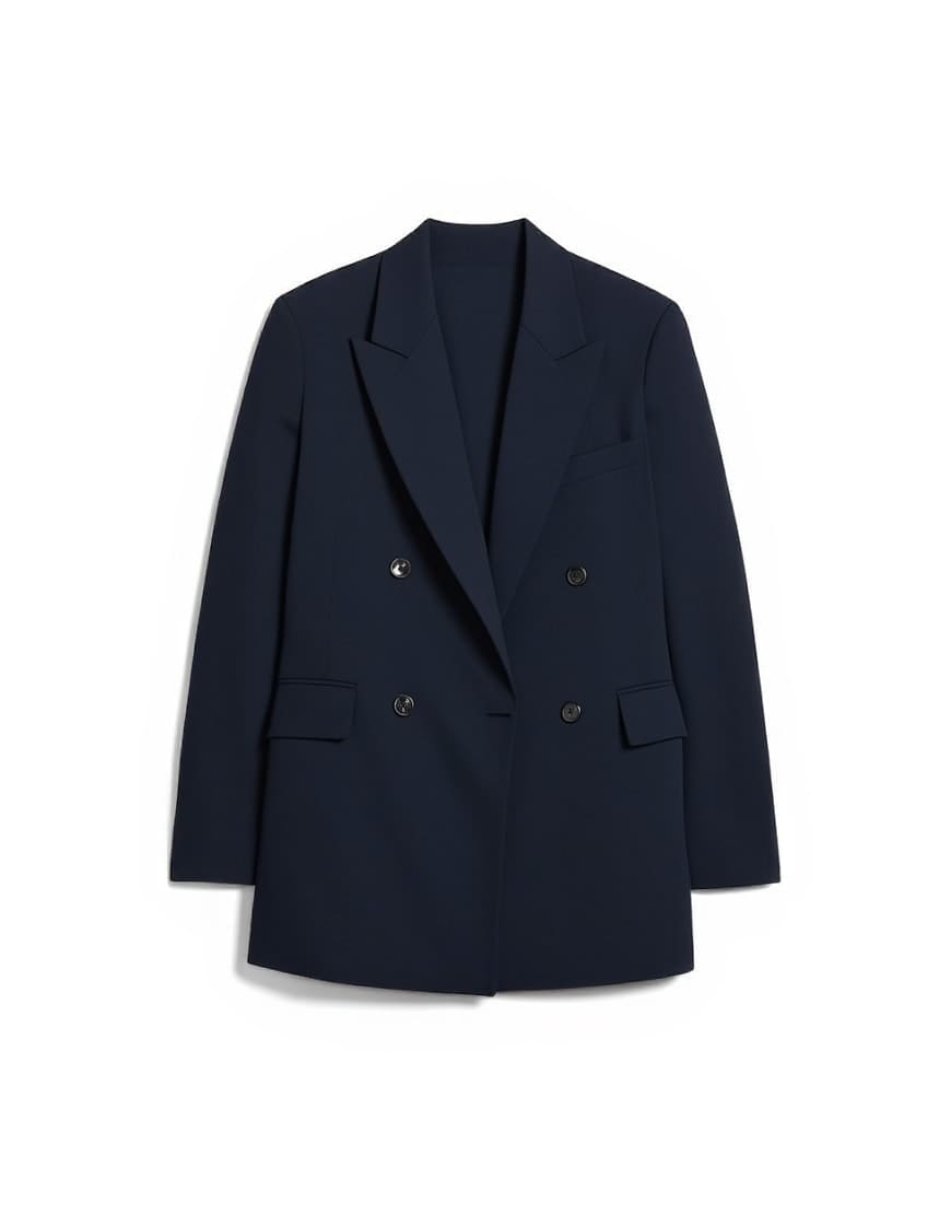Topshop co ord double breasted subtle pinstripe oversized blazer in navy