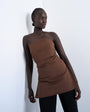 Topshop clean longline tunic bandeau top in chocolate brown