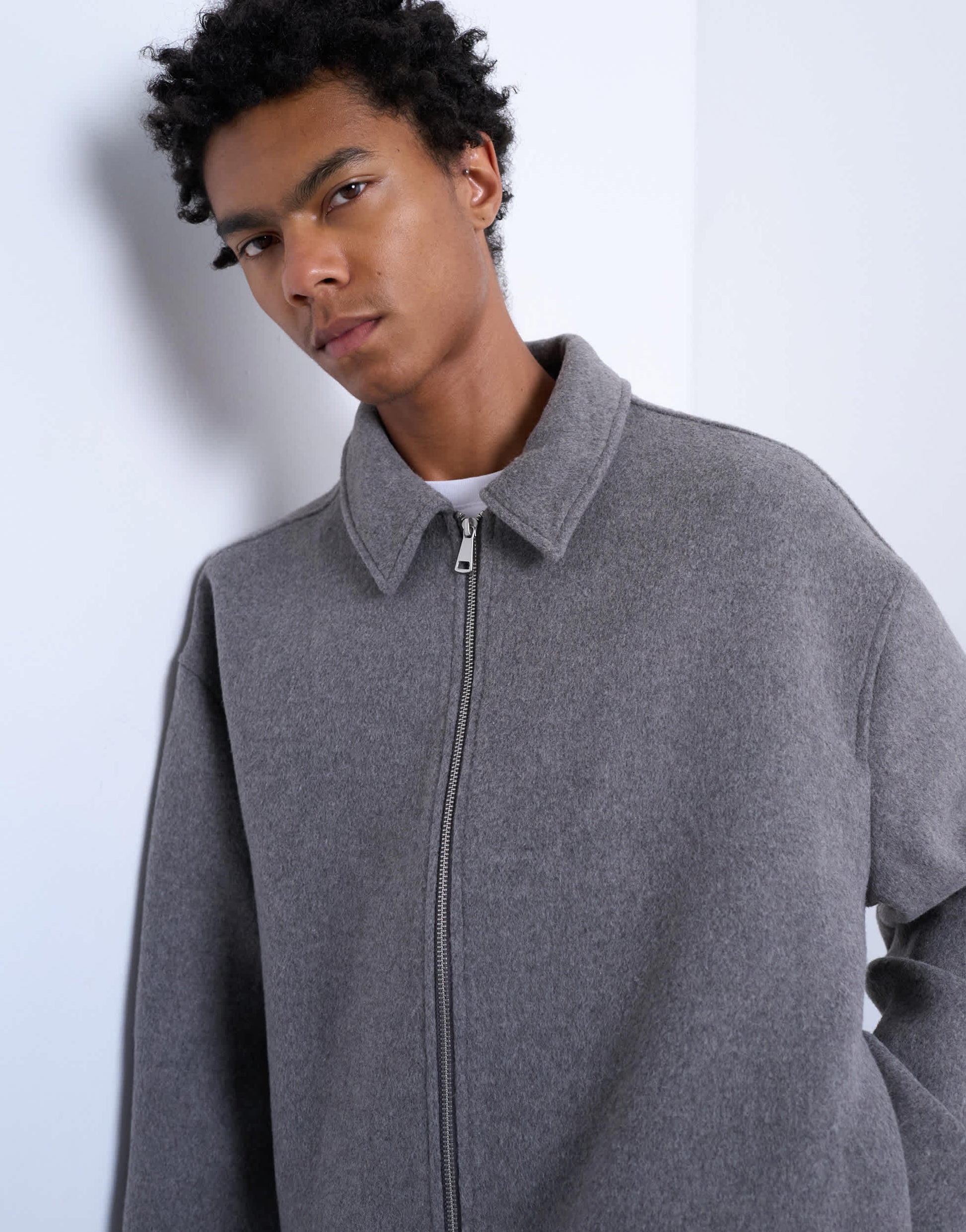 Topman wool blend jacket in charcoal