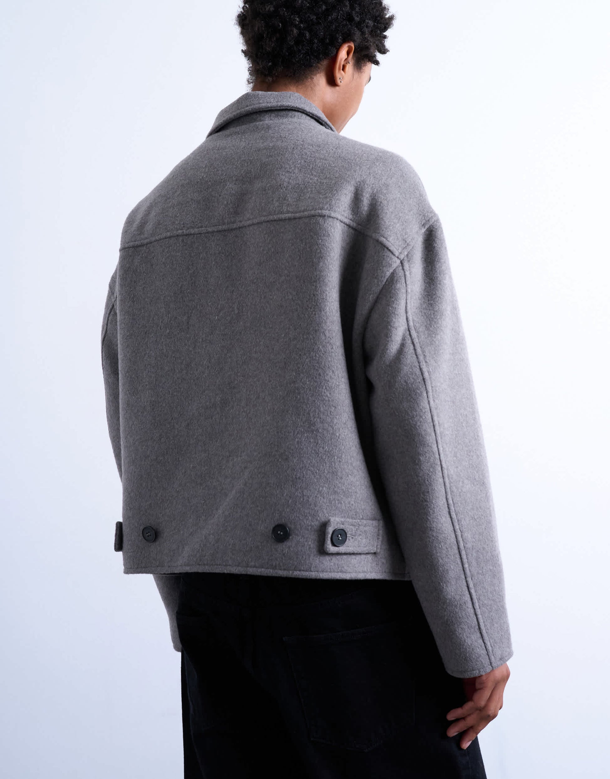 Topman wool blend jacket in charcoal