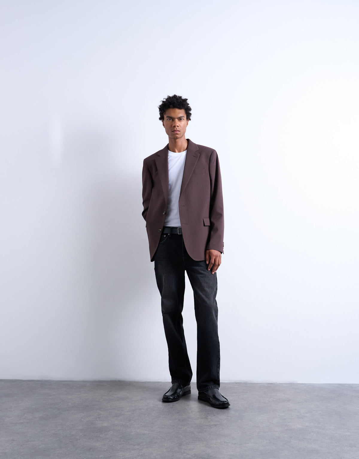Topman relaxed wool touch blazer in chocolate
