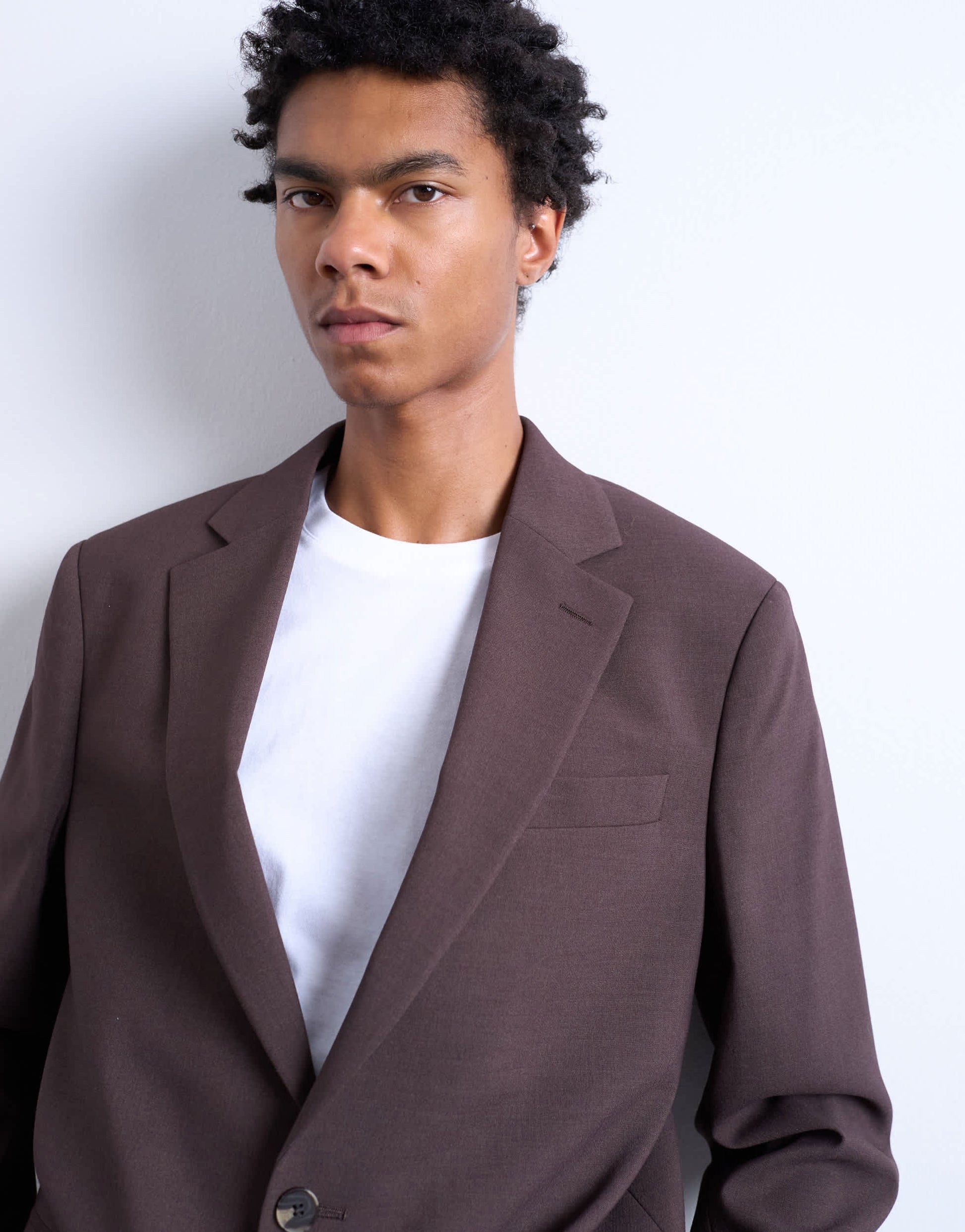 Topman relaxed wool touch blazer in chocolate