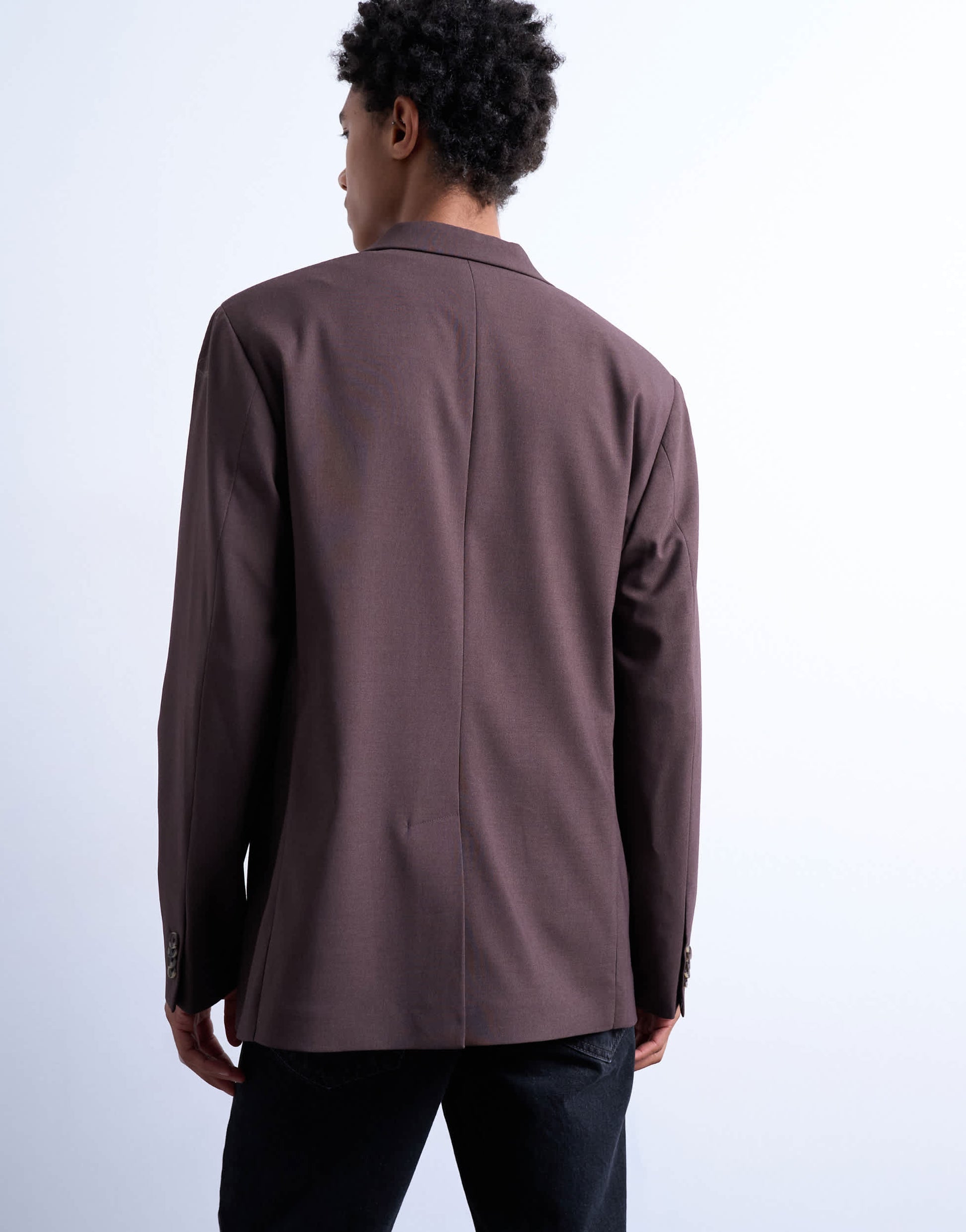 Topman relaxed wool touch blazer in chocolate