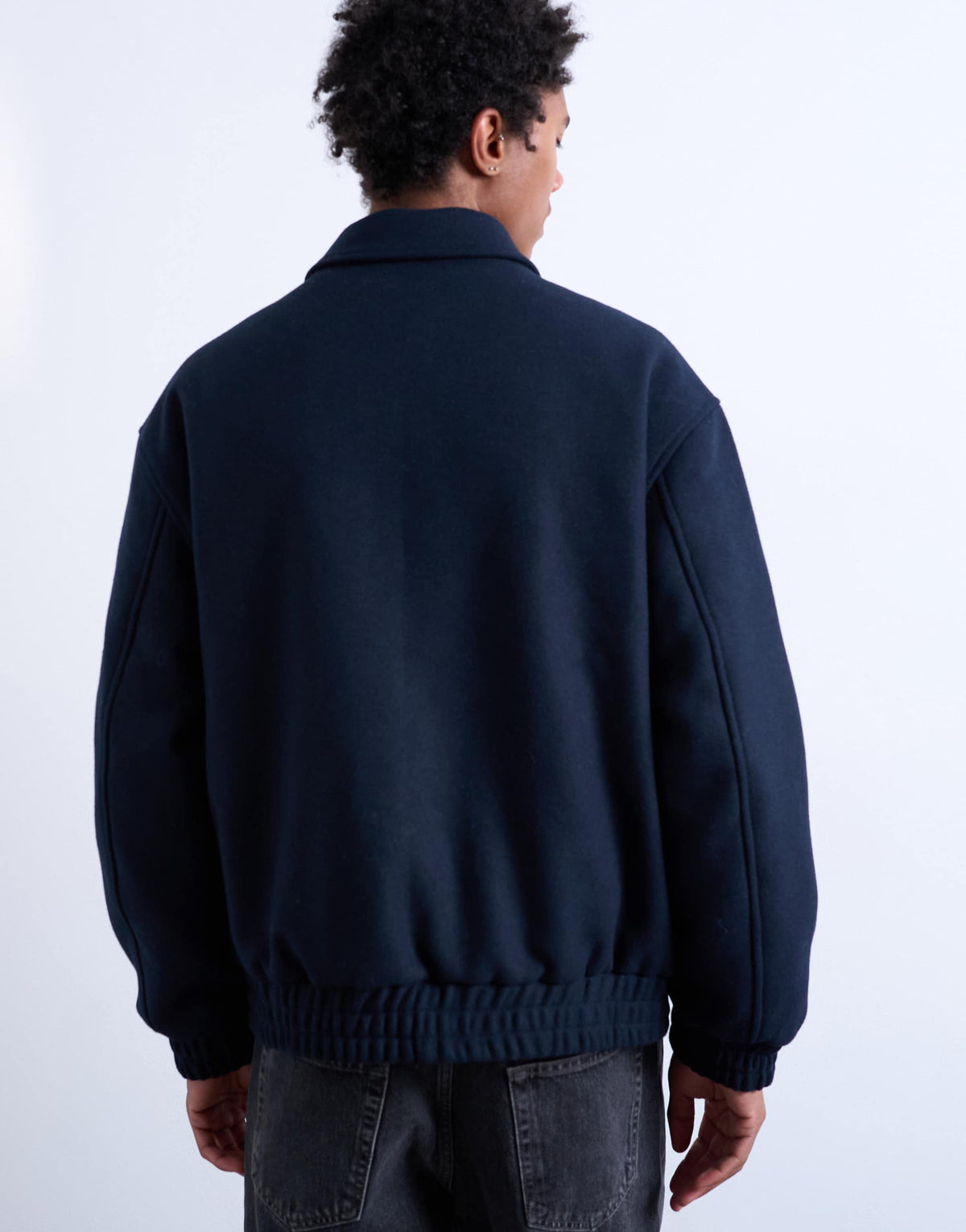 Topman fireman clasp wool blend jacket in navy