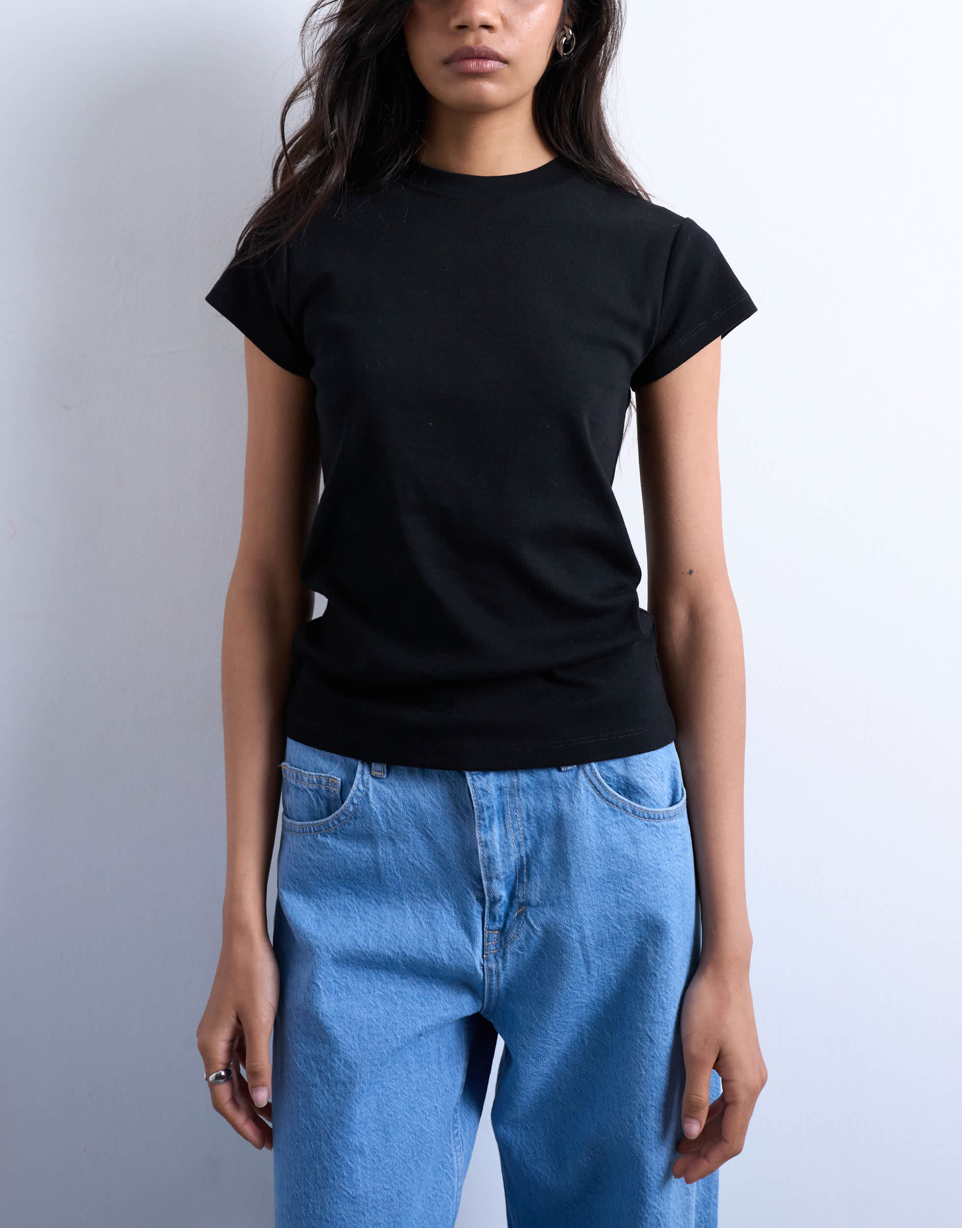 Topshop Alltags-T-Shirt in Schwarz