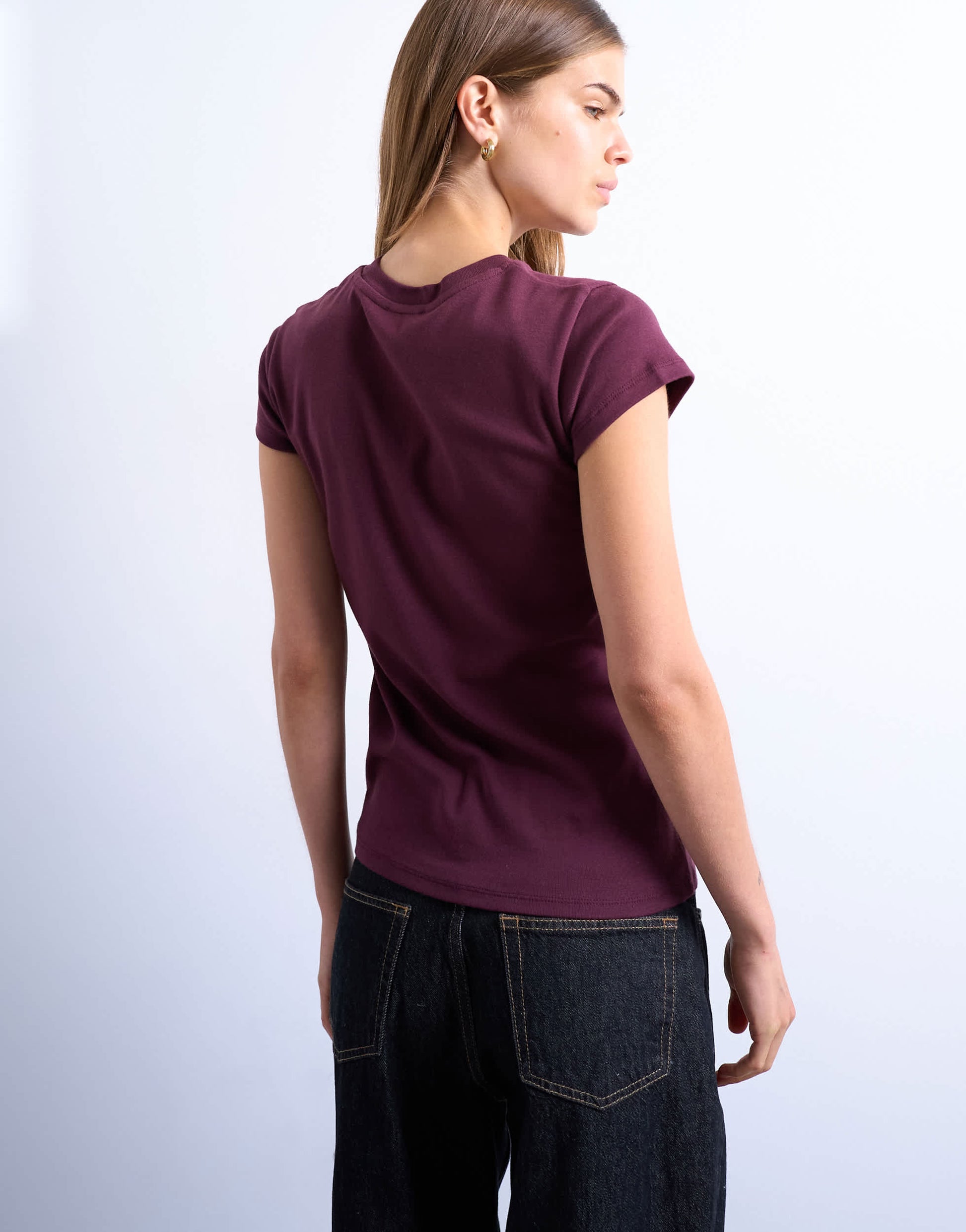 Topshop everyday tee in burgundy