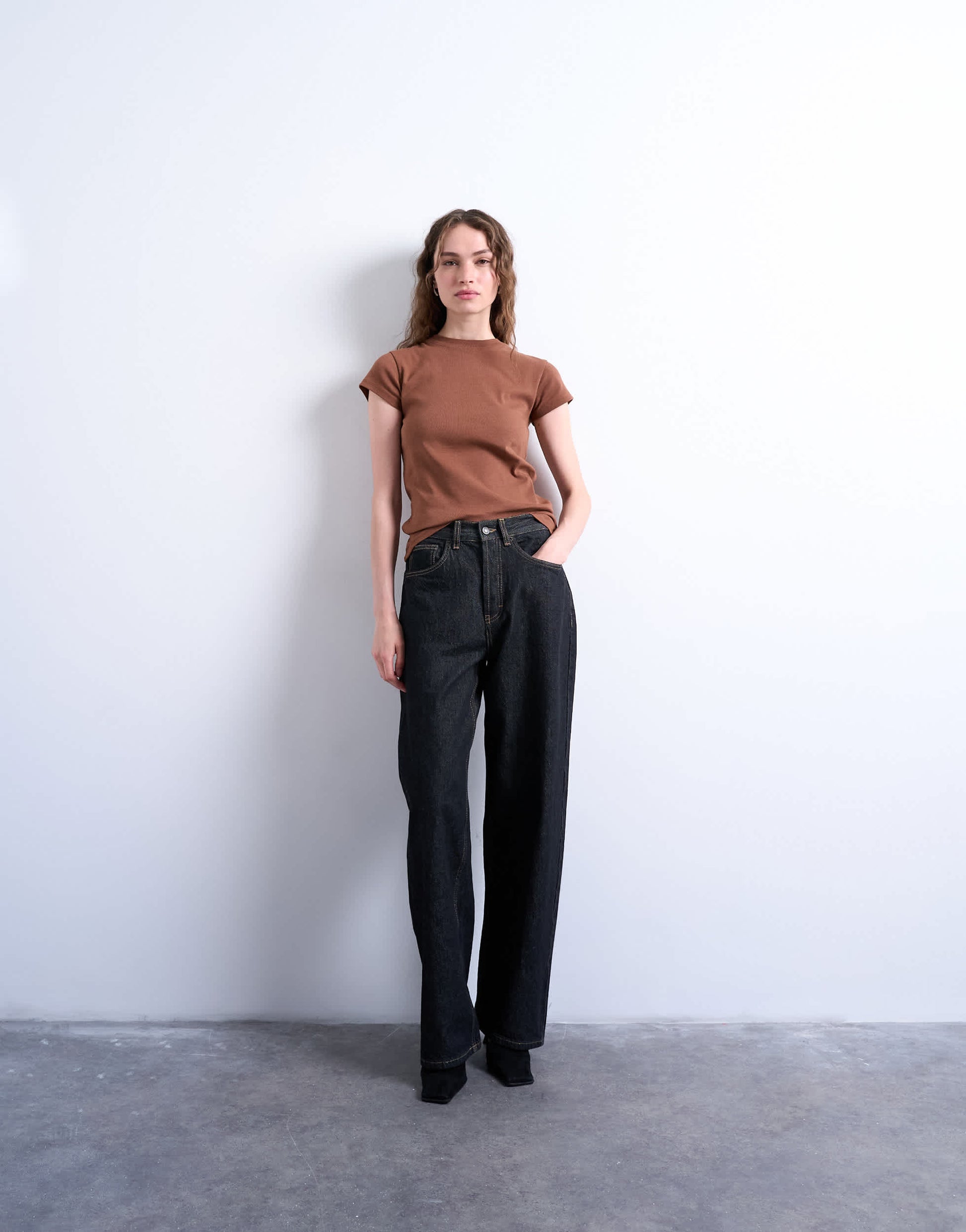 Topshop everyday tee in coffee
