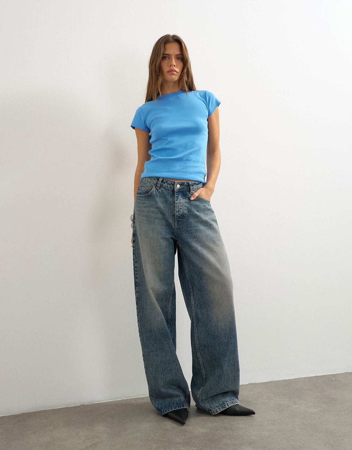 Topshop everyday tee in cobalt blue