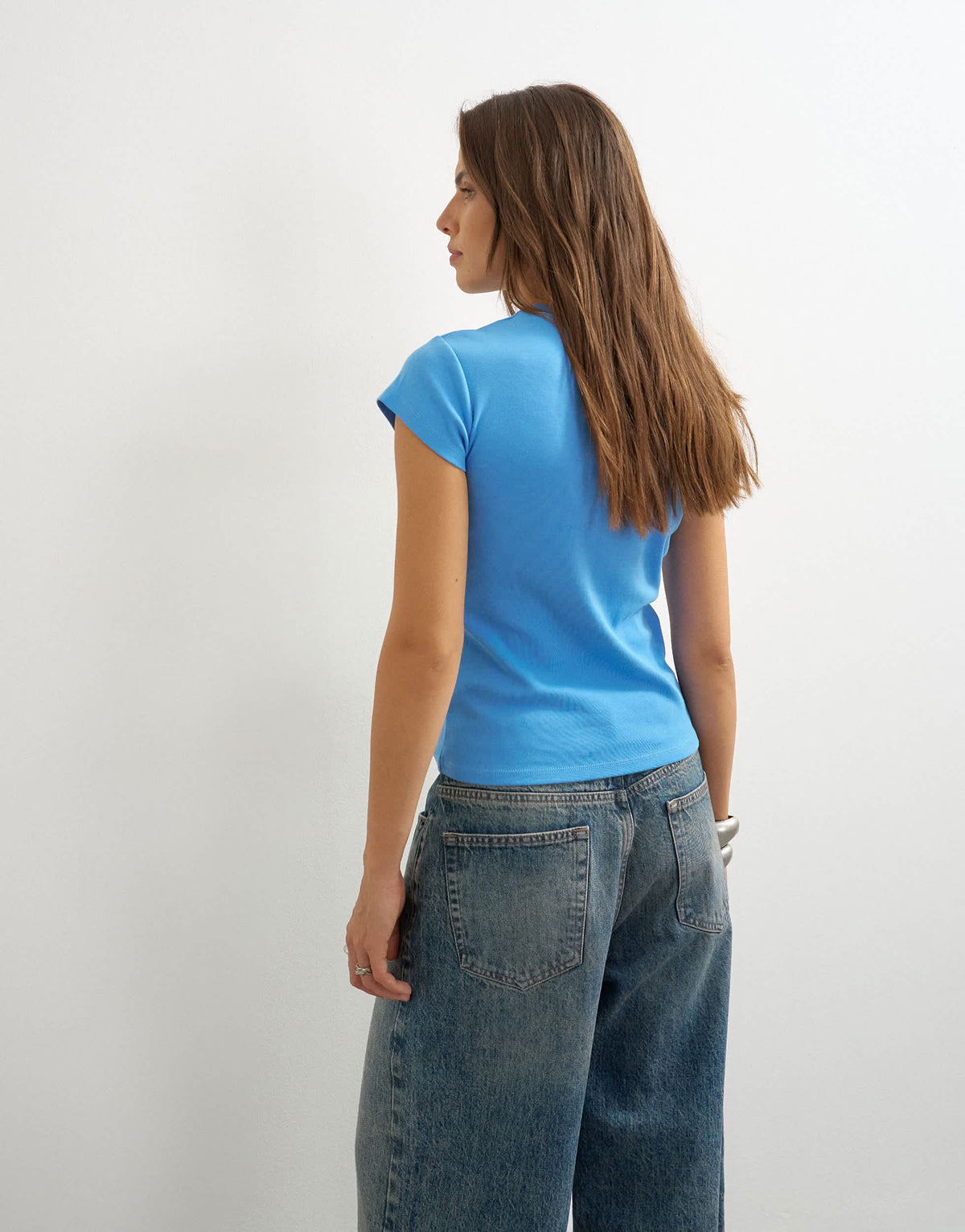 Topshop everyday tee in cobalt blue