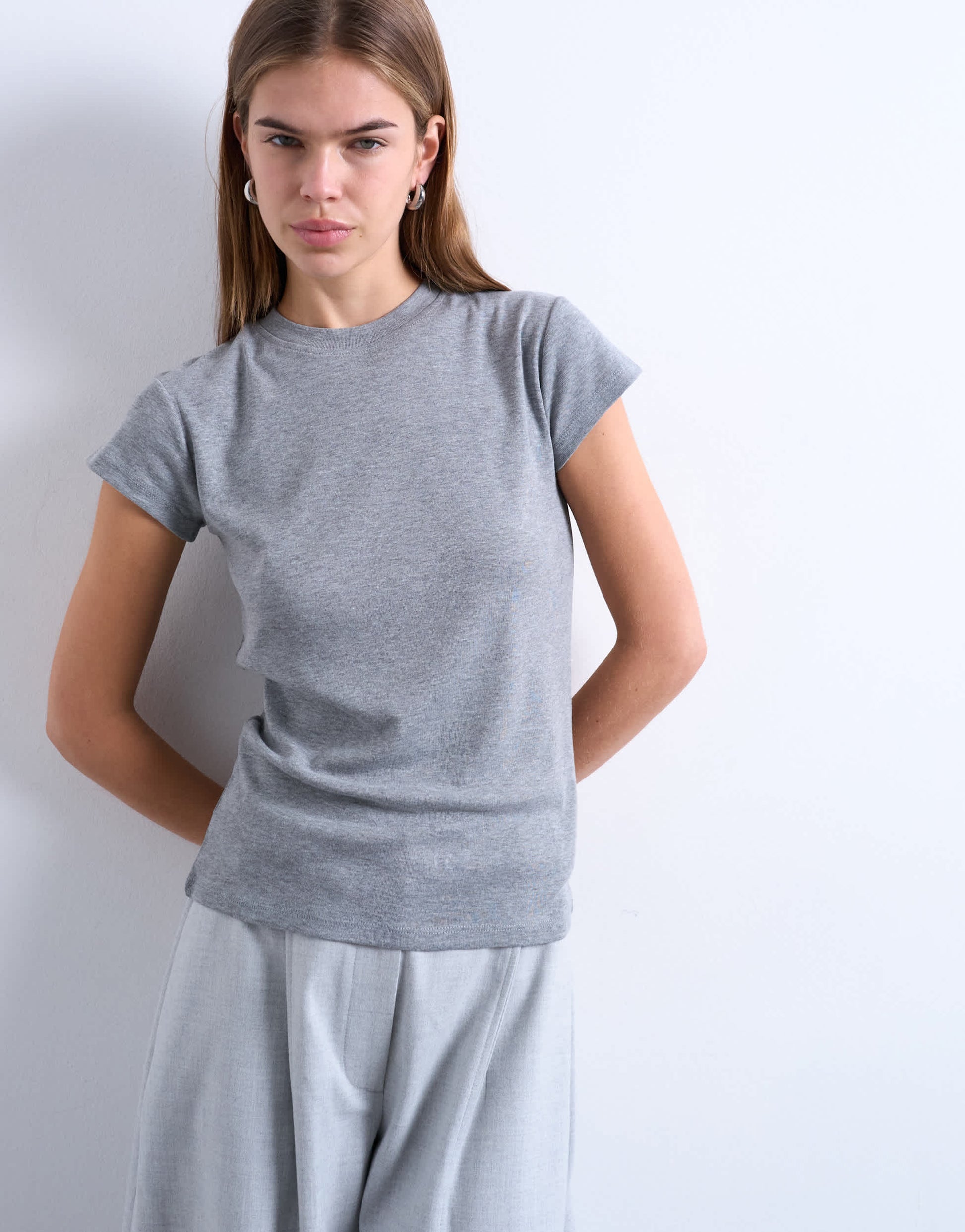 Topshop everyday tee in mid grey