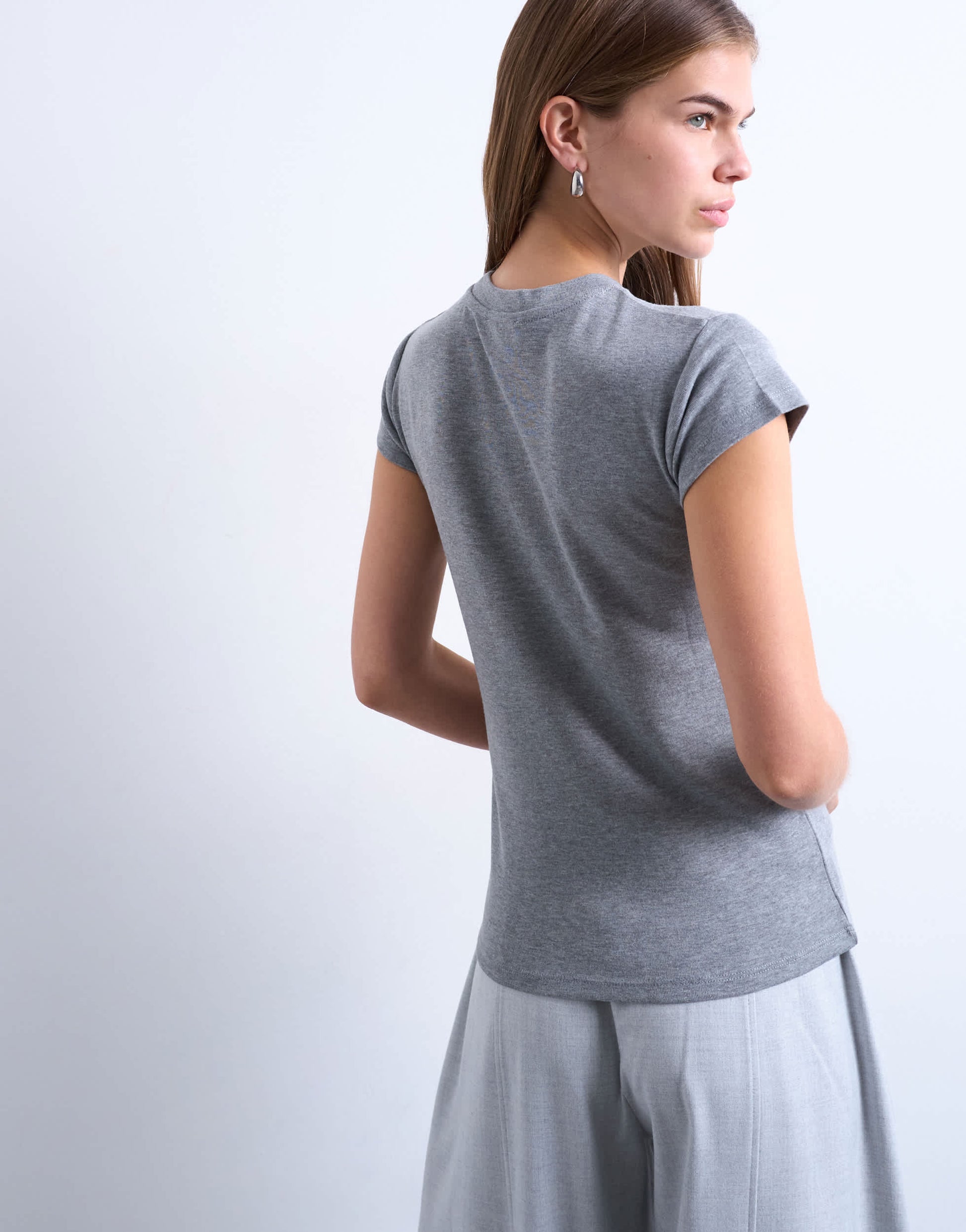 Topshop everyday tee in mid grey
