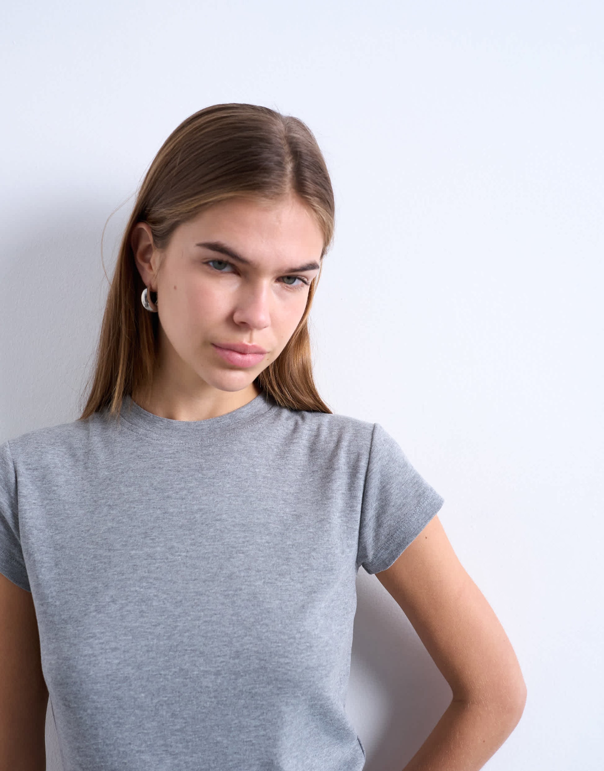 Topshop everyday tee in mid grey