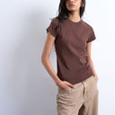 Topshop everyday tee in chocolate brown