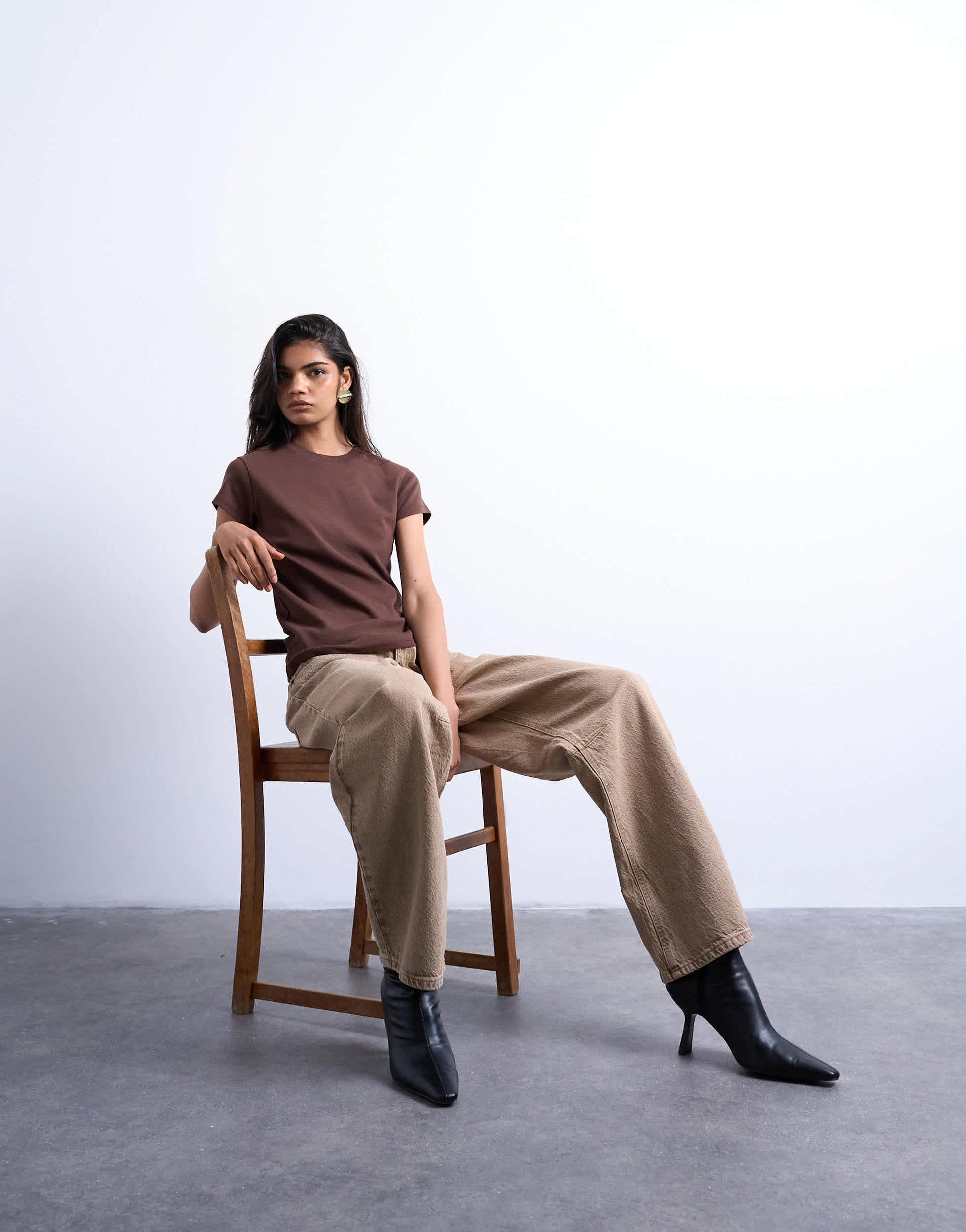 Topshop everyday tee in chocolate brown