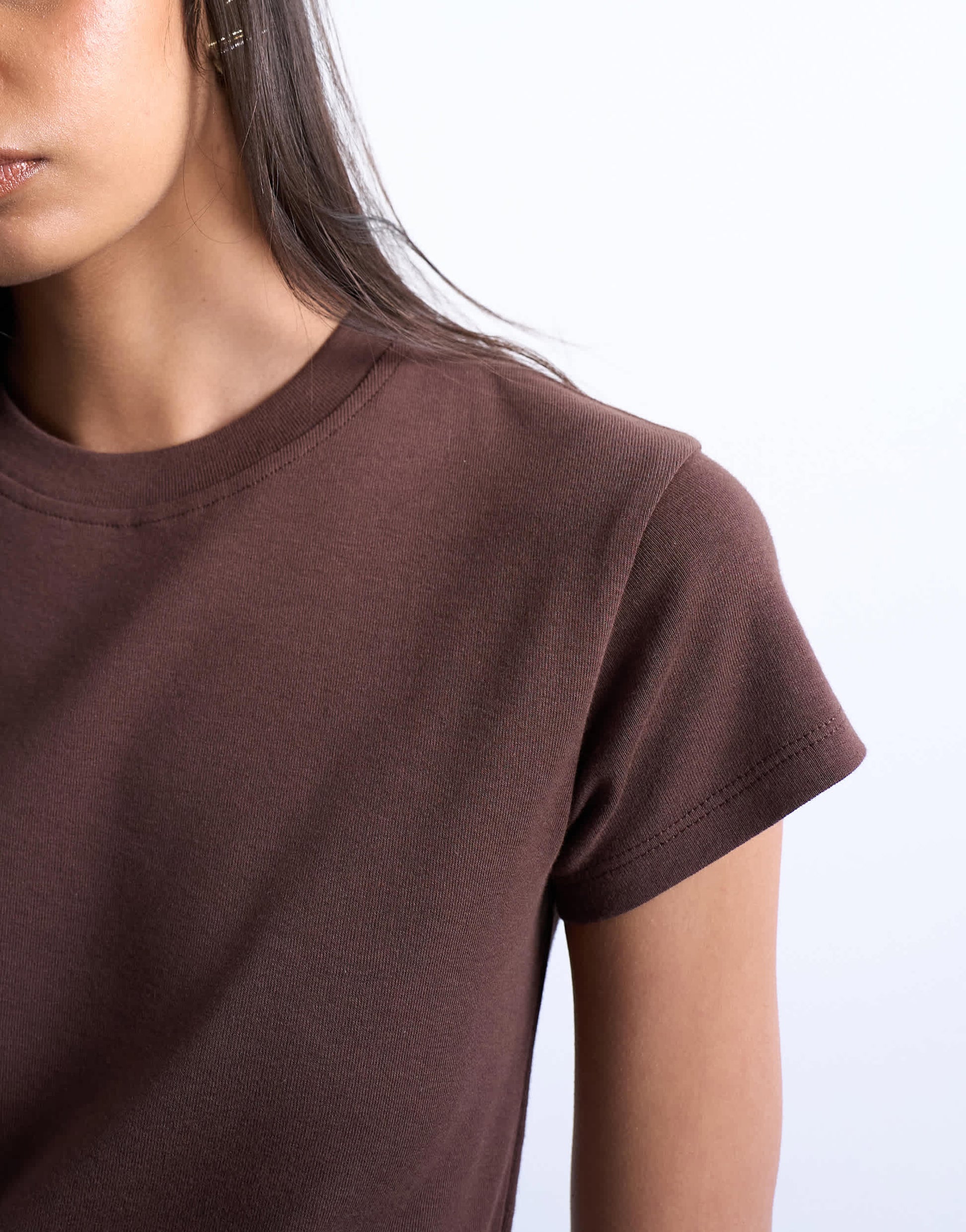 Topshop everyday tee in chocolate brown
