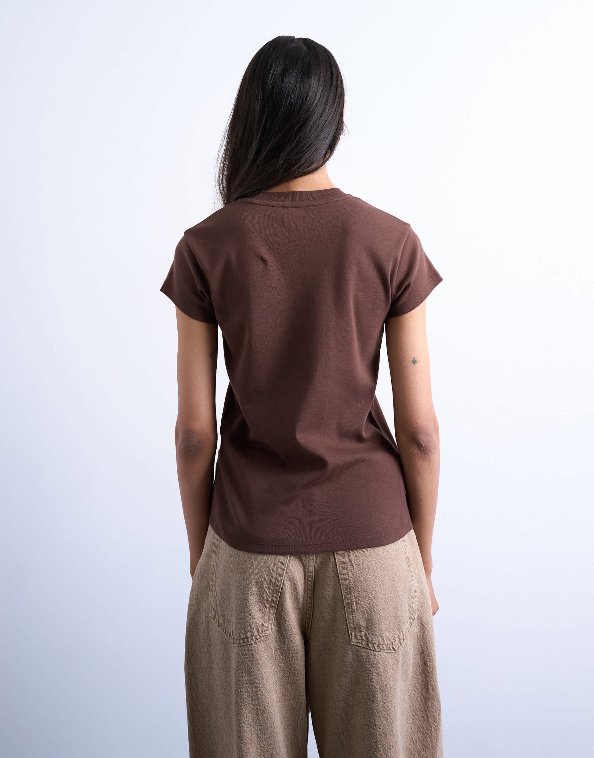 Topshop everyday tee in chocolate brown