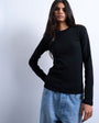 Topshop long sleeve everyday tee in black