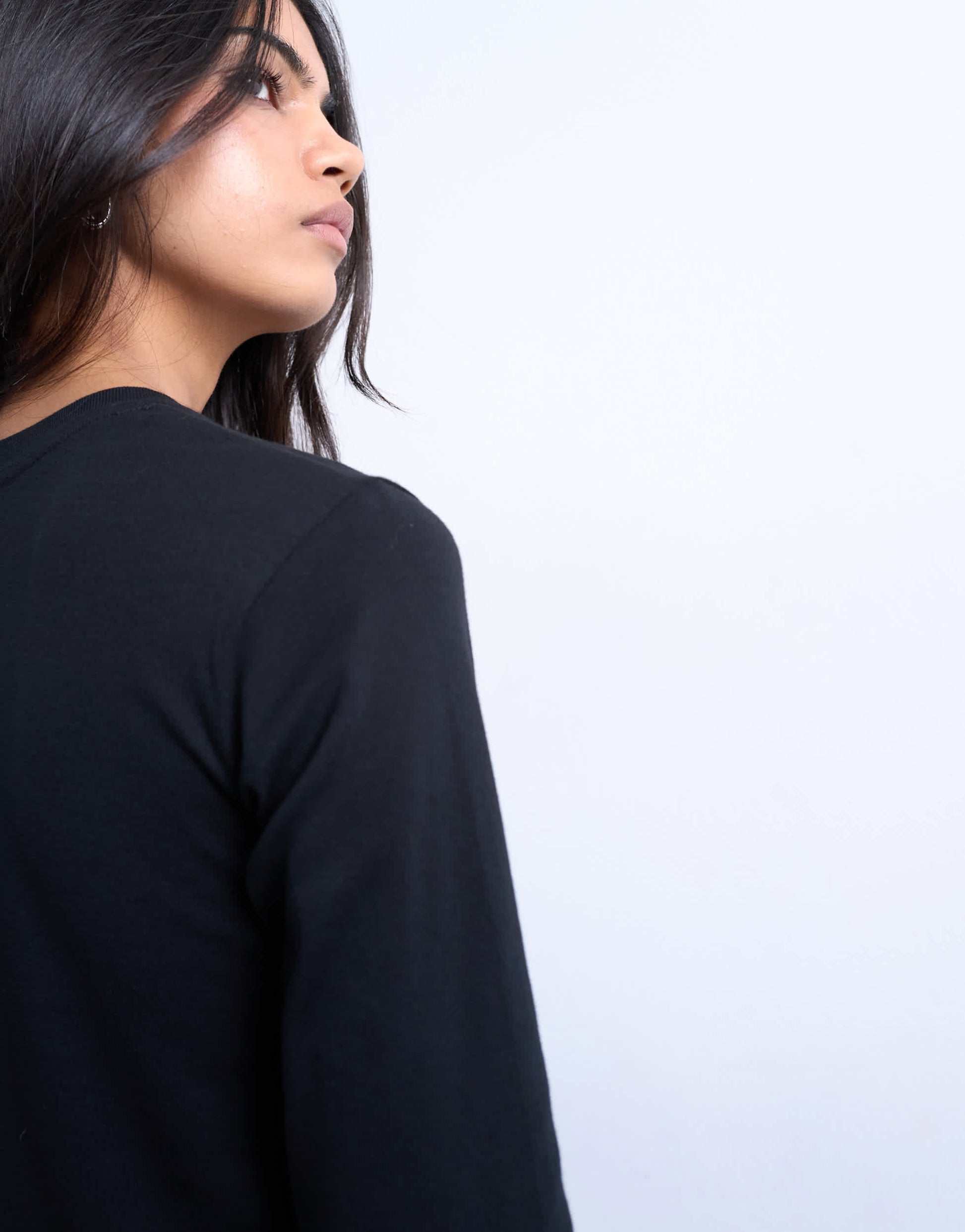 Topshop long sleeve everyday tee in black
