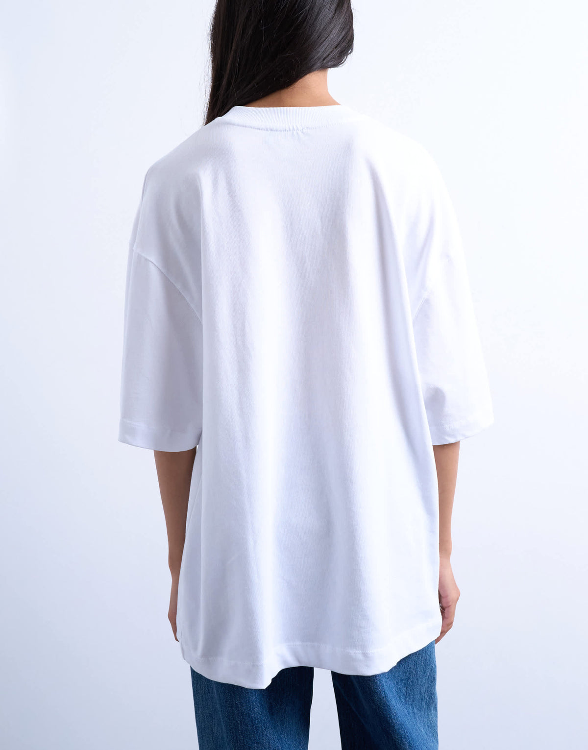 Topshop oversized drop shoulder tee in white