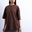 Topshop oversized drop shoulder tee in brown
