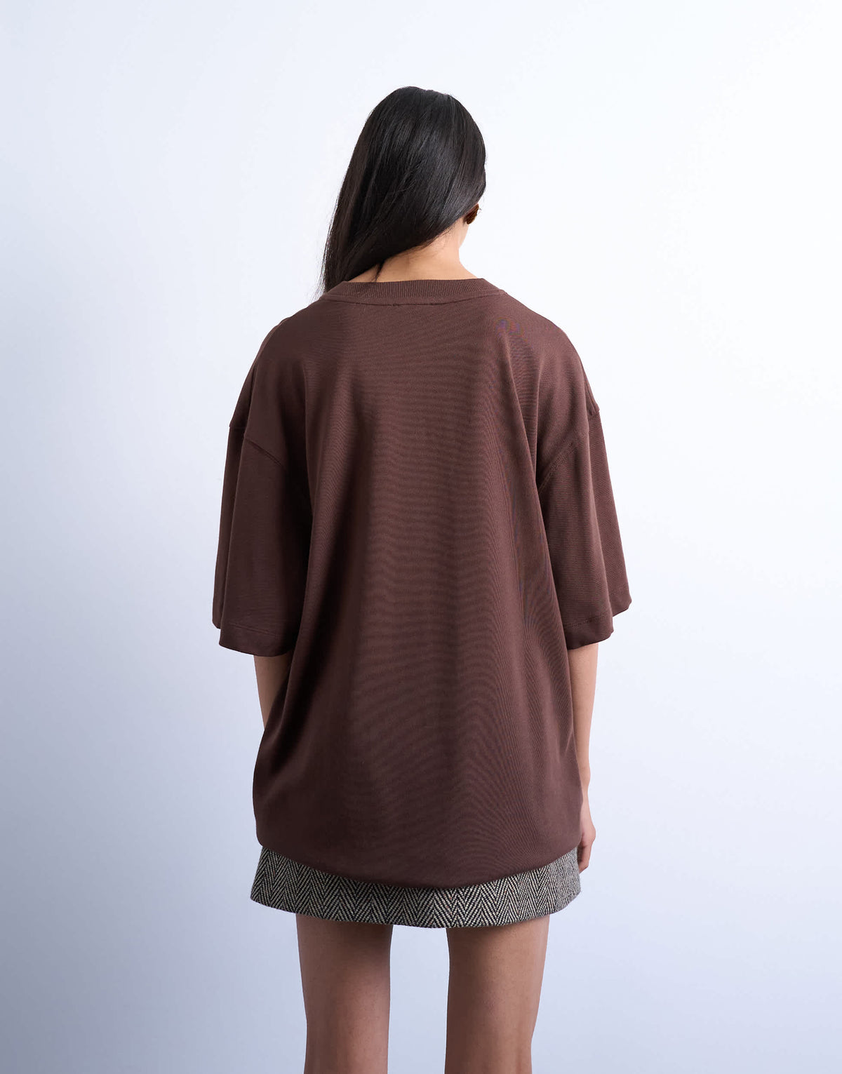 Topshop oversized drop shoulder tee in brown