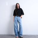 Topshop oversized drop shoulder tee in black