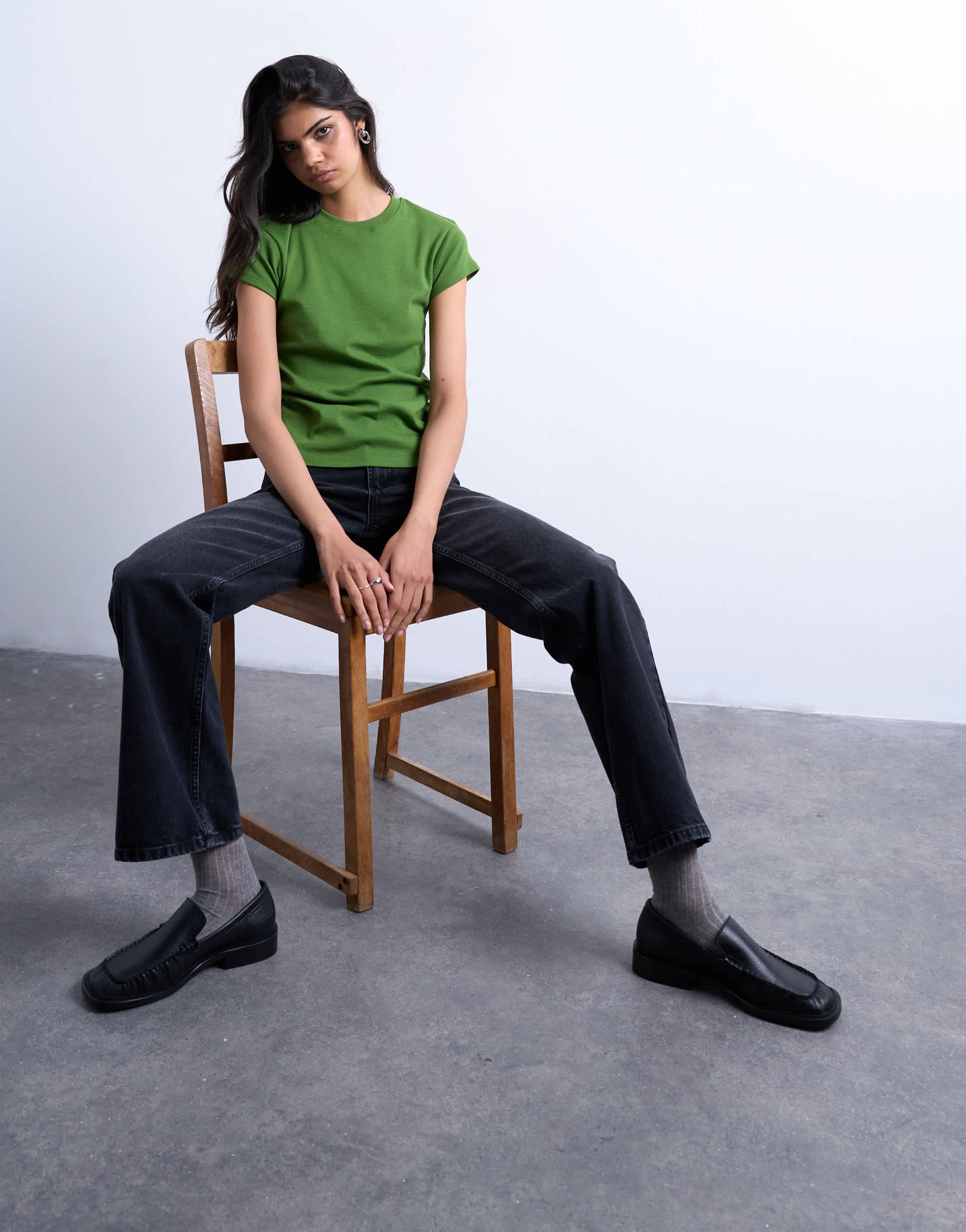 Topshop everyday tee in olive green