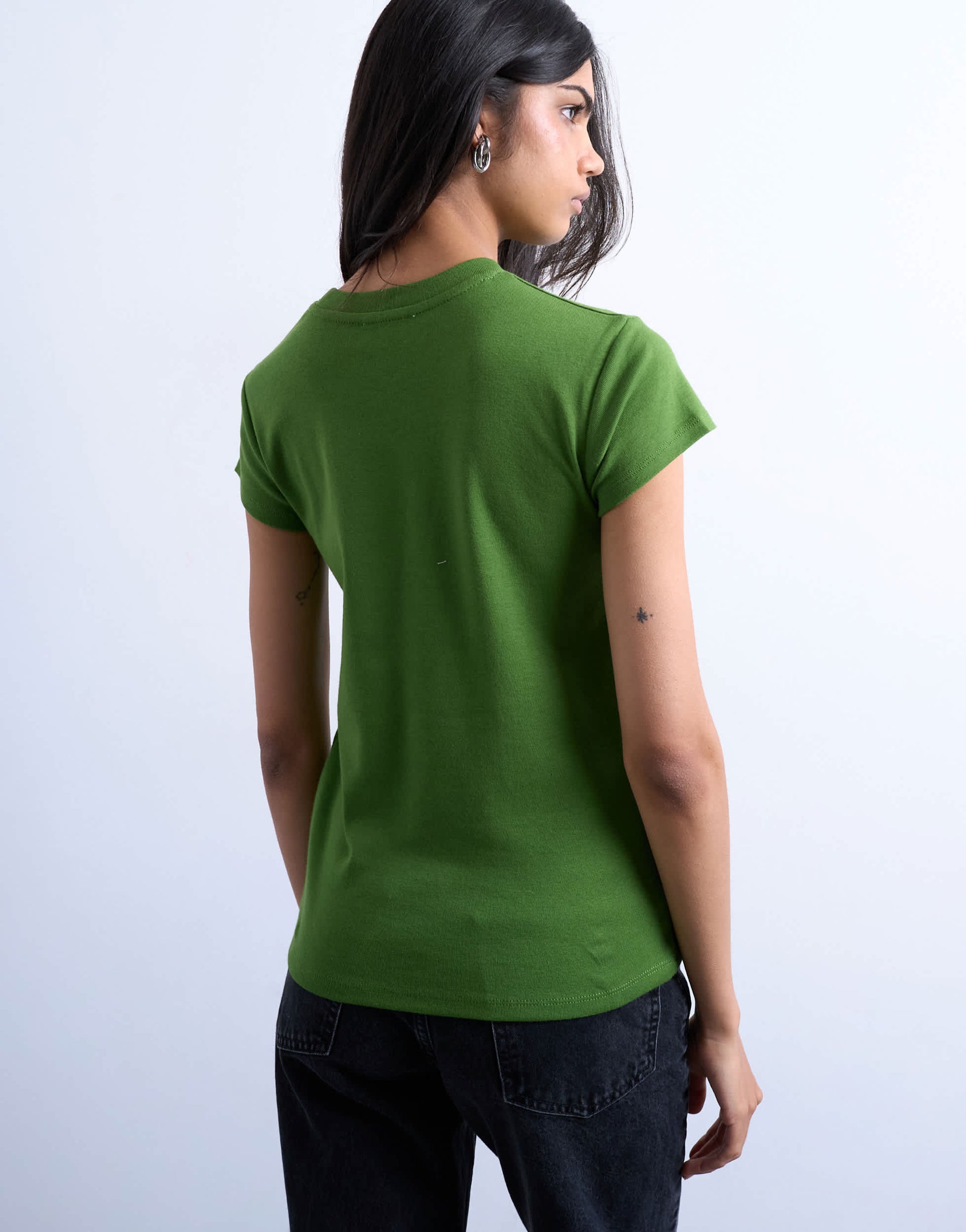 Topshop everyday tee in olive green