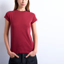 Topshop everyday tee in dark red