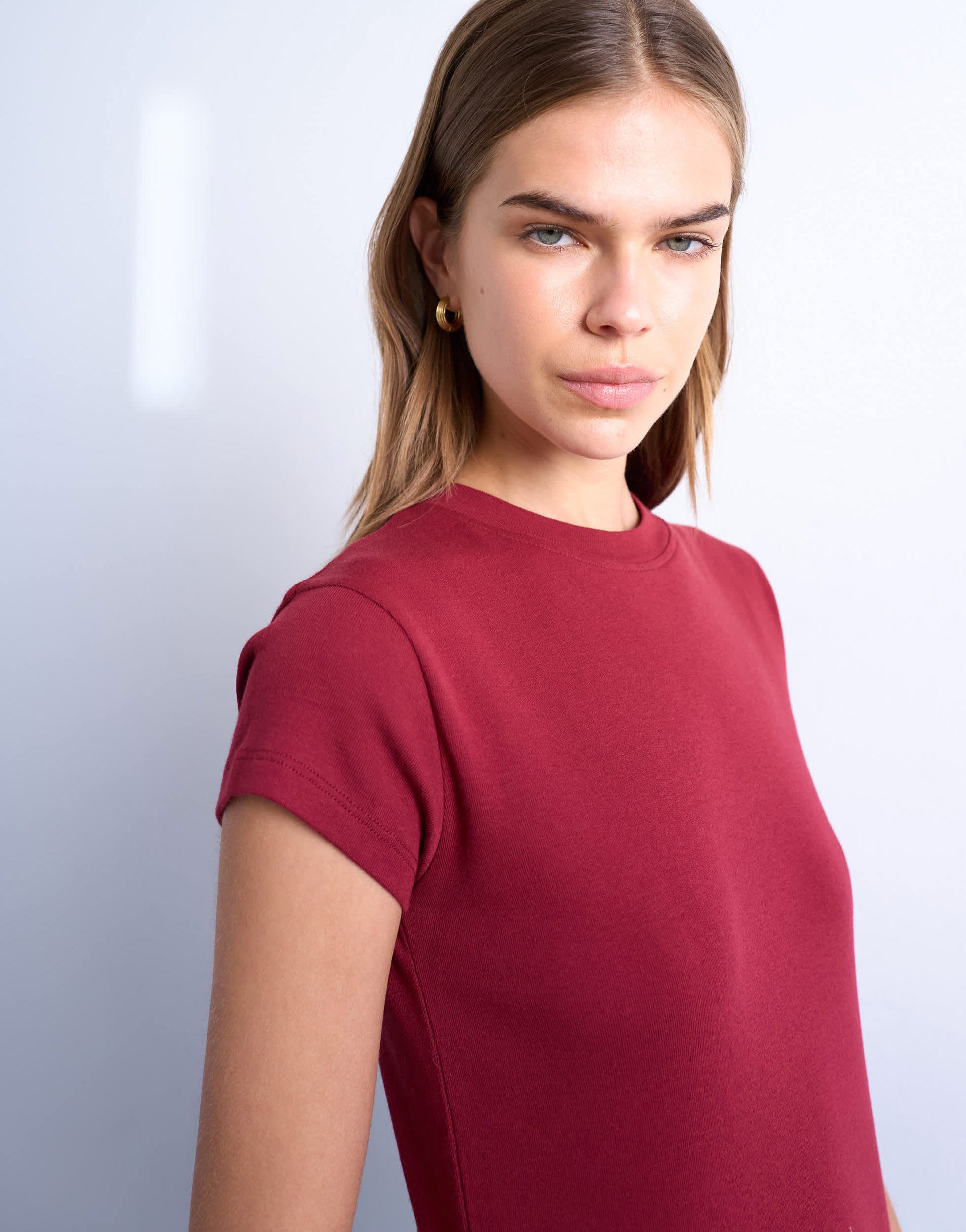 Topshop everyday tee in dark red