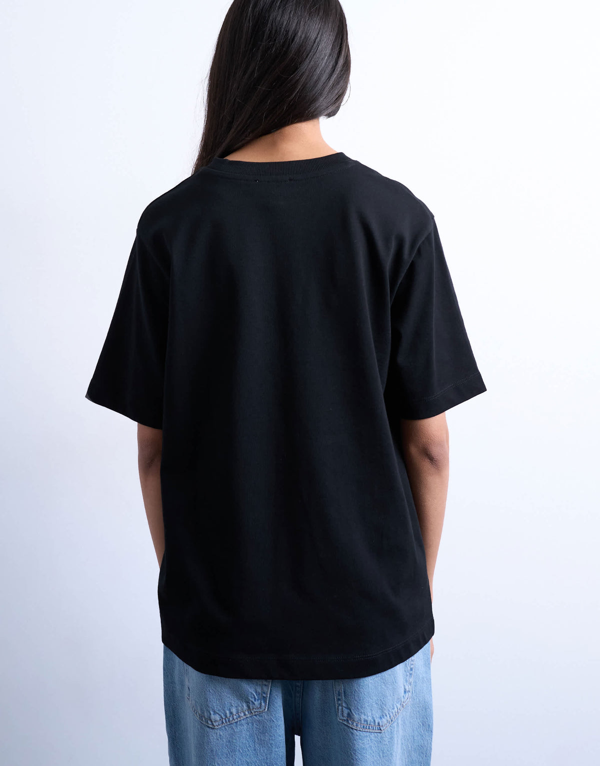 Topshop premium basic short sleeve tee in black