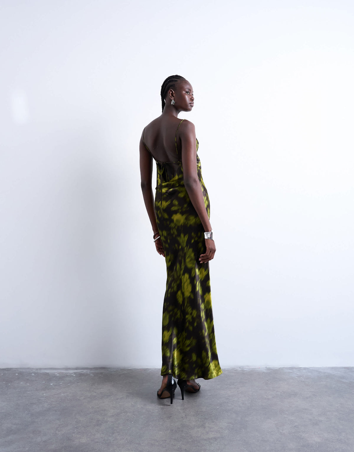 Topshop cowl maxi slip dress in grunge floral
